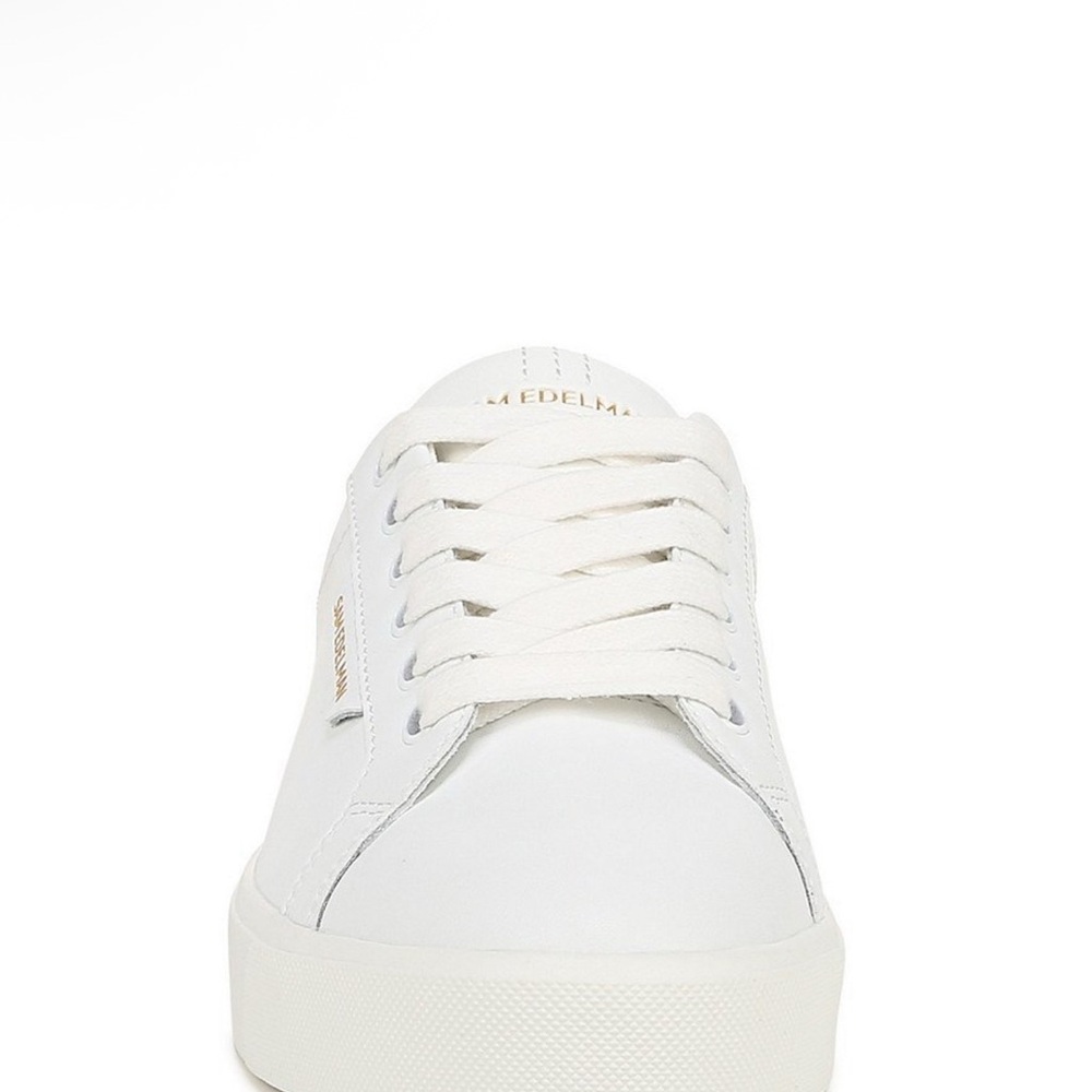 New, No Box: Sam Edelman White Leather Sneakers Ethyl Low Top Women’s Size 9 - Picture 4 of 10